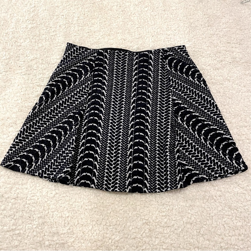 Zara Trafaluc Textured Abstract Stripe Stretch Knit Mini Skirt
